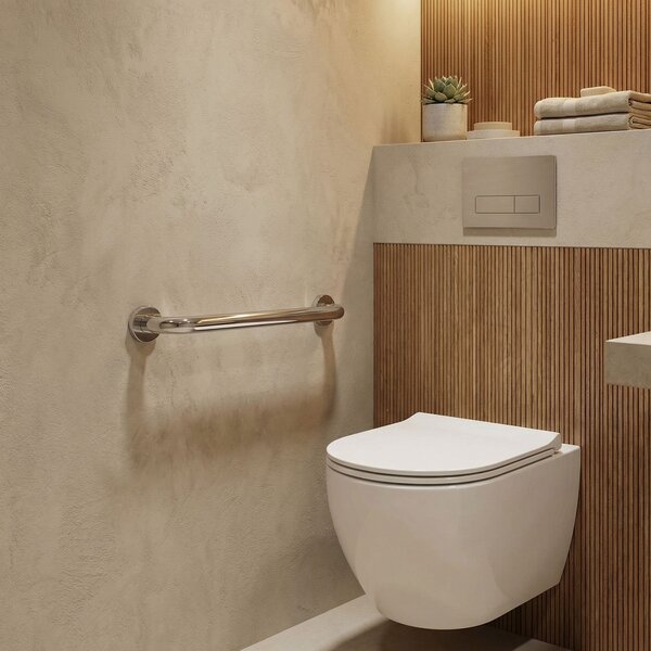 Bară de sprijin dreaptă pentru baie Chrome 40cm