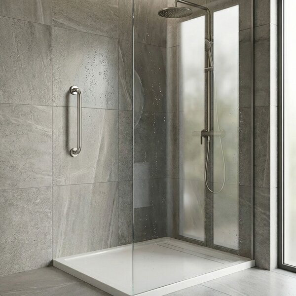 Bară de sprijin dreaptă pentru baie Chrome 40cm