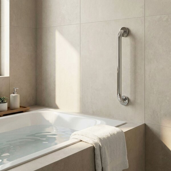 Bară de sprijin dreaptă pentru baie Chrome 40cm
