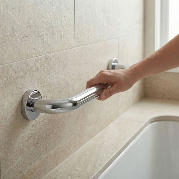 Bară de sprijin dreaptă pentru baie Chrome 40cm