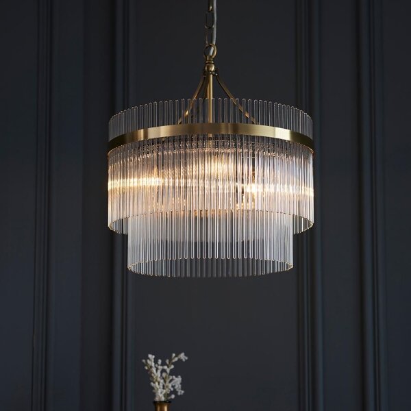 Lustră pe lanț Endon 99167 MARIETTA 3xE14/7W/230V alamă/transparent