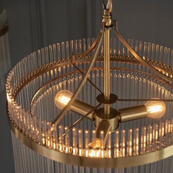 Lustră pe lanț Endon 99167 MARIETTA 3xE14/7W/230V alamă/transparent