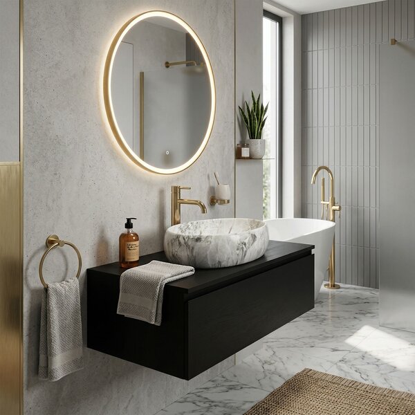 Set lavoar Linda Stone + baterie inalta Lungo gold + dop universal gold