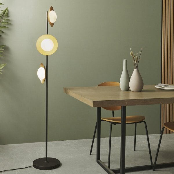 Lampadar Endon 92039 RUFFLE 3xG9/3W/230V negru/auriu