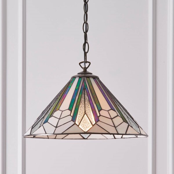 Candelabru cu lanț Tiffany ASTORIA, 1x E27/60W/230V, diametru 40 cm