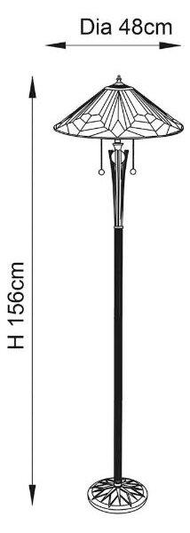 Endon 63934 - Lampadar Tiffany ASTORIA, 2xE27/60W/230V, diametru 48 cm
