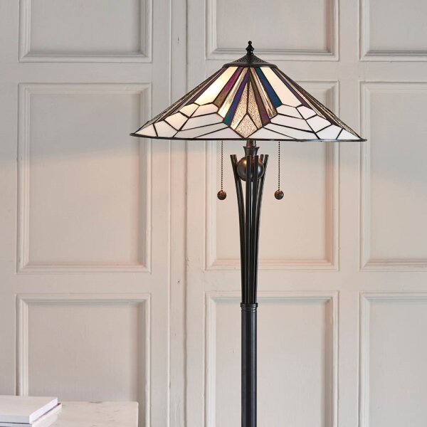 Endon 63934 - Lampadar Tiffany ASTORIA, 2xE27/60W/230V, diametru 48 cm