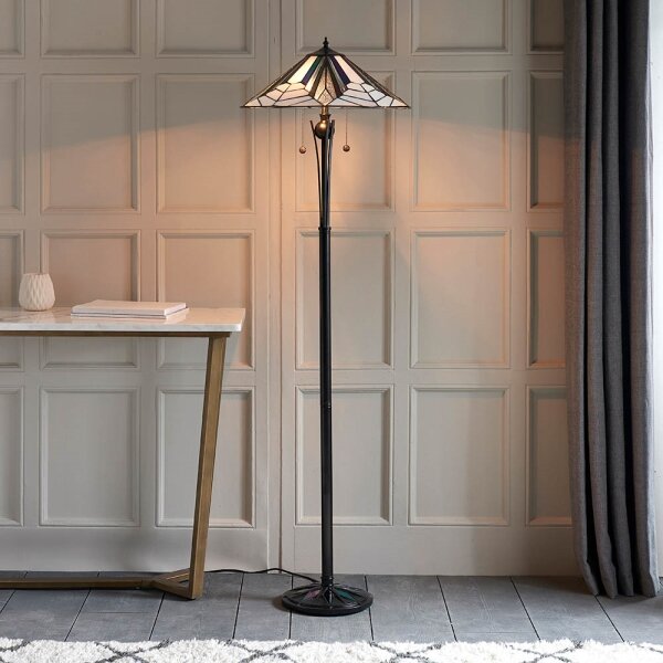 Endon 63934 - Lampadar Tiffany ASTORIA, 2xE27/60W/230V, diametru 48 cm