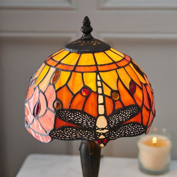 Endon 64091 - Lampă de masă Tiffany DRAGONFLY 1xE14/7W/230V diametru 20 cm