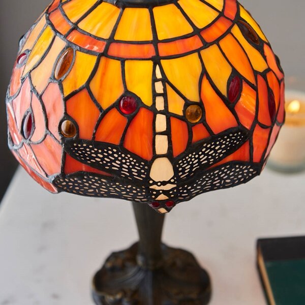 Endon 64091 - Lampă de masă Tiffany DRAGONFLY 1xE14/7W/230V diametru 20 cm