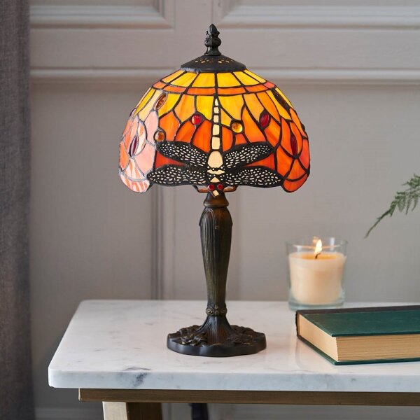 Endon 64091 - Lampă de masă Tiffany DRAGONFLY 1xE14/7W/230V diametru 20 cm