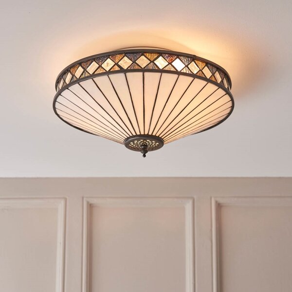 Endon 64145 - Plafonieră Tiffany FARGO, 2xE27/60W/230V, diametru 41,5 cm