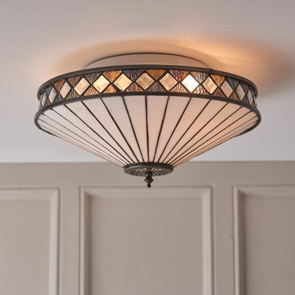 Endon 64145 - Plafonieră Tiffany FARGO, 2xE27/60W/230V, diametru 41,5 cm