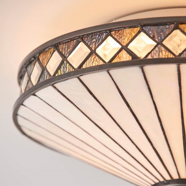 Endon 64145 - Plafonieră Tiffany FARGO, 2xE27/60W/230V, diametru 41,5 cm