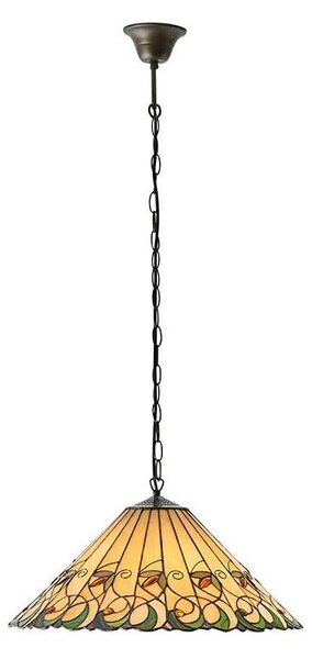 Endon 64194 - Lustru Tiffany JAMELIA pe lanț, 3x E27/60W/230V, diametru 50 cm
