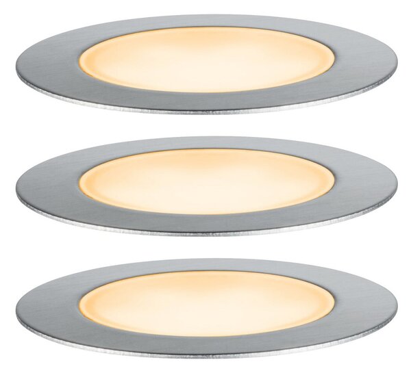 Paulmann Plug & Shine LED lumină încastrată 2W set de 3, reglabil, Gri, Metal, Modern, Corpuri de iluminat încastrate rotunde
