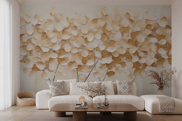 Tapet Copaci stilizati, imitație de tablou, Fototapet Natură, w05942 : Uwalls.ro