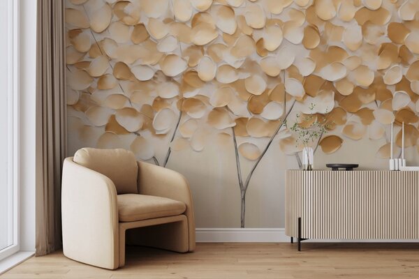 Tapet Copaci stilizati, imitație de tablou, Fototapet Natură, w05942 : Uwalls.ro