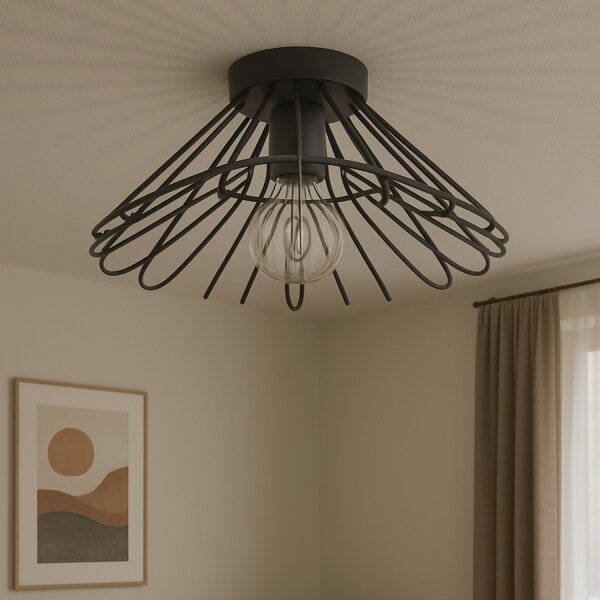 Plafonieră ONLI DUCCIO 1xE27/22W/230V d. 60 cm negru