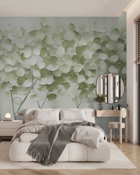 Tapet Copaci stilizati, imitație de tablou, Fototapet Natură, w05942v1 : Uwalls.ro