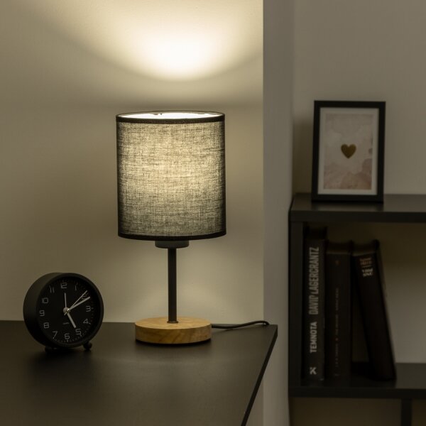 Lampă de masă Brilagi NUBILA WOOD 1xE27/25W/230V stejar/negru