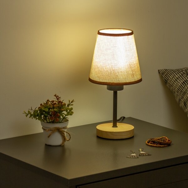 Lampă de masă Brilagi NUBILA WOOD 1xE27/25W/230V stejar/maro