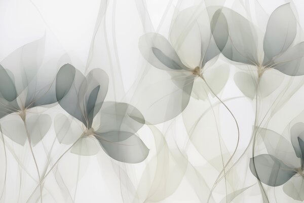 Tapet Flori abstracte, imitație după un tablou, Imagini de fundal unice, w05952 : Uwalls.ro