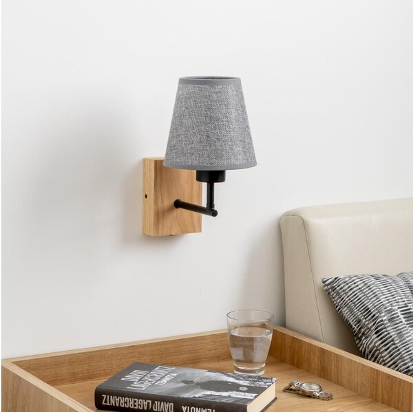 Lampă de perete Brilagi NUBILA WOOD 1xE27/25W/230V stejar/gri