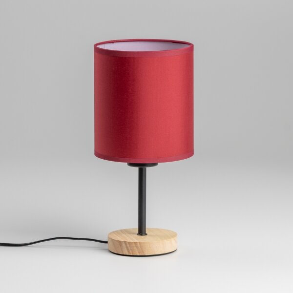 Lampă de masă Brilagi NUBILA WOOD 1xE27/25W/230V stejar/roșu pompeian