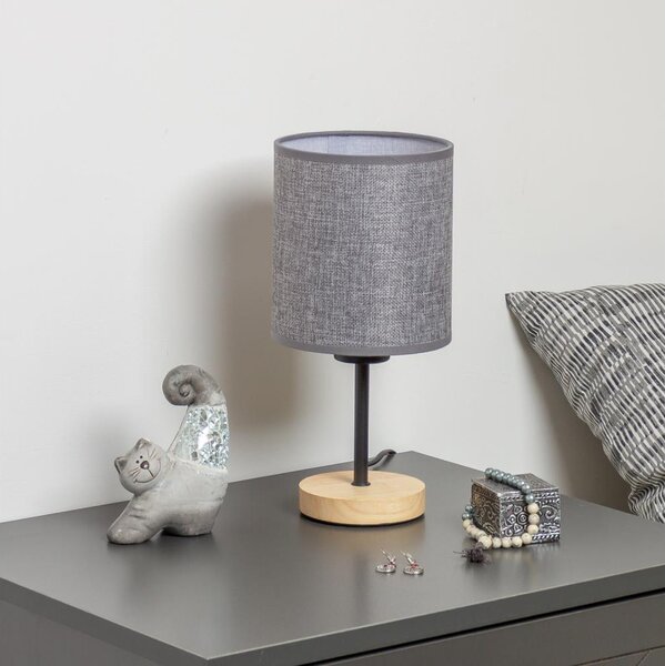 Lampă de masă Brilagi NUBILA WOOD 1xE27/25W/230V stejar/gri