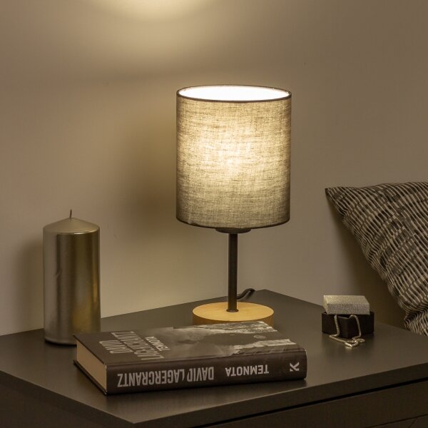 Lampă de masă Brilagi NUBILA WOOD 1xE27/25W/230V stejar/antracit