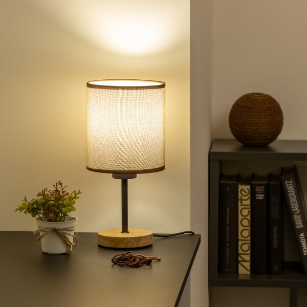 Lampă de masă Brilagi NUBILA WOOD 1xE27/25W/230V stejar/maro