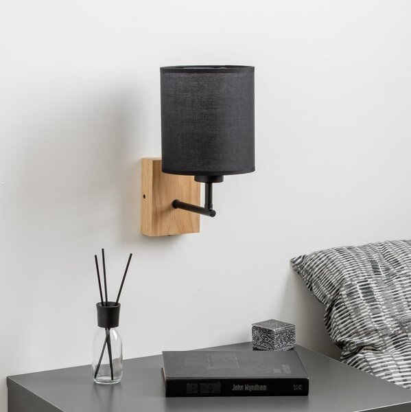 Lampă de perete Brilagi NUBILA WOOD 1xE27/25W/230V stejar/negru