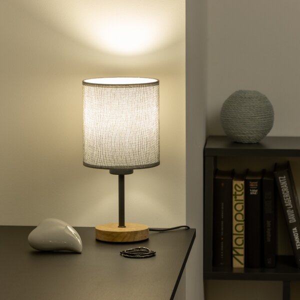 Lampă de masă Brilagi NUBILA WOOD 1xE27/25W/230V stejar/gri