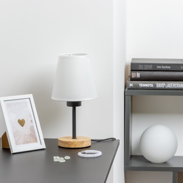 Lampă de masă Brilagi NUBILA WOOD 1xE27/25W/230V stejar/alb