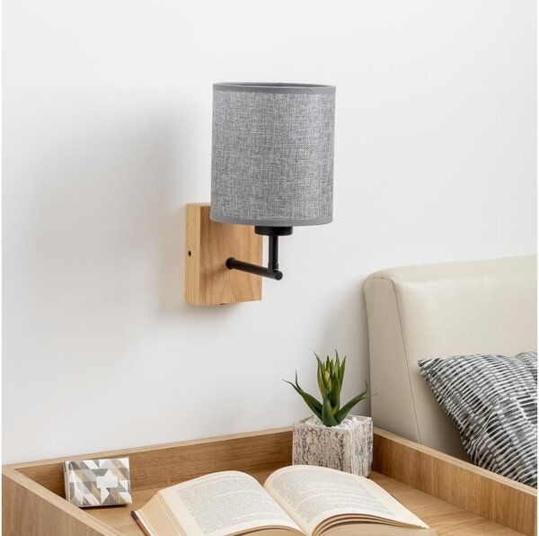 Lampă de perete Brilagi NUBILA WOOD 1xE27/25W/230V stejar/gri