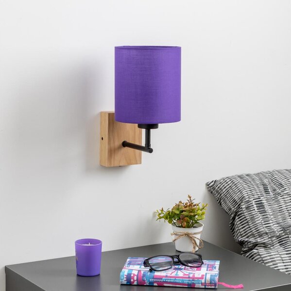 Lampă de perete Brilagi NUBILA WOOD 1xE27/25W/230V stejar/mov