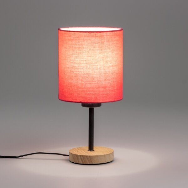 Lampă de masă Brilagi NUBILA WOOD 1xE27/25W/230V stejar/roz