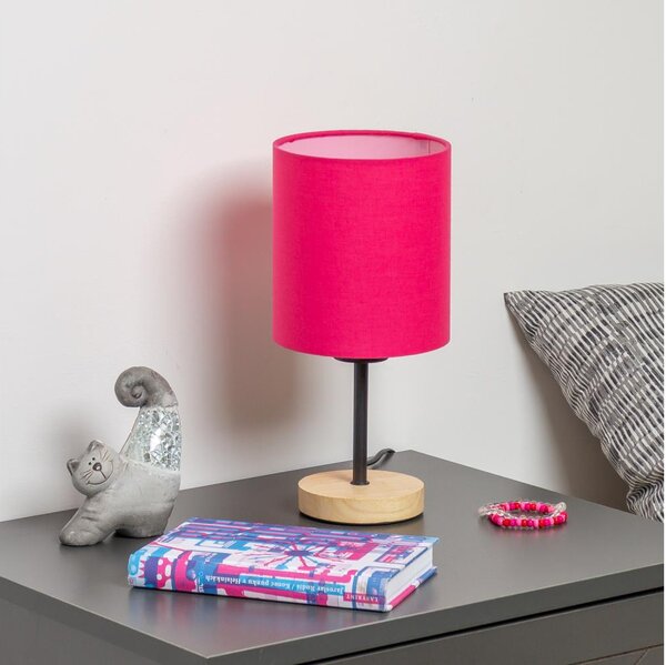 Lampă de masă Brilagi NUBILA WOOD 1xE27/25W/230V stejar/roz
