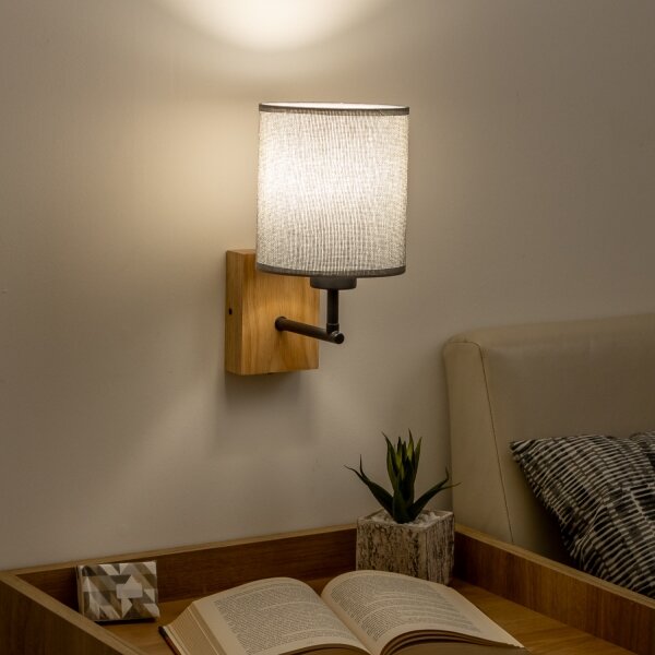 Lampă de perete Brilagi NUBILA WOOD 1xE27/25W/230V stejar/gri