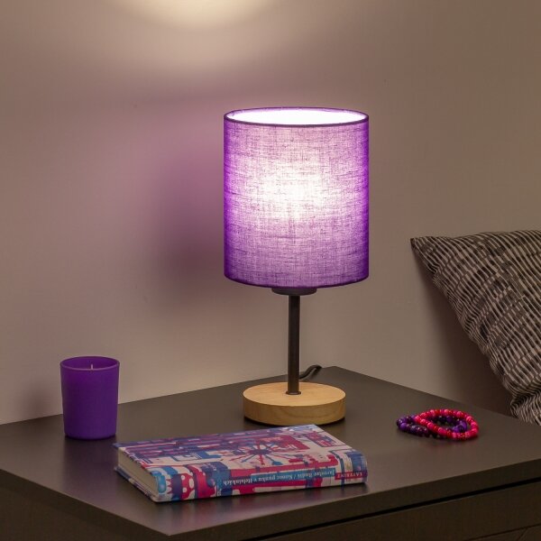 Lampă de masă Brilagi NUBILA WOOD 1xE27/25W/230V stejar/mov