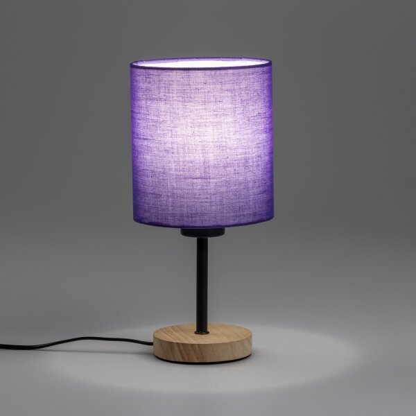 Lampă de masă Brilagi NUBILA WOOD 1xE27/25W/230V stejar/mov