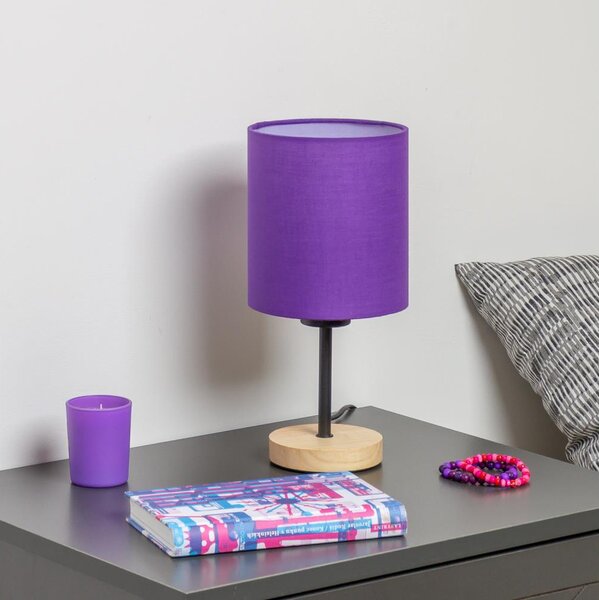Lampă de masă Brilagi NUBILA WOOD 1xE27/25W/230V stejar/mov