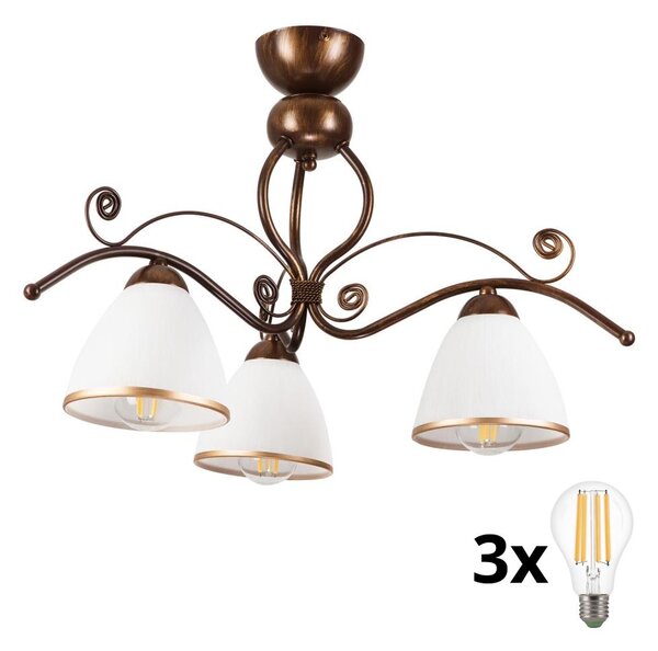 Lustră LED aplicată Brilagi ANTICO 3xE27/60W/230V patină bronz