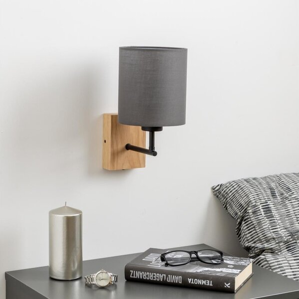 Lampă de perete Brilagi NUBILA WOOD 1xE27/25W/230V stejar/antracit