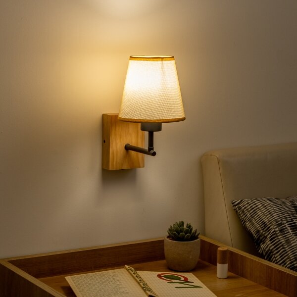 Lampă de perete Brilagi NUBILA WOOD 1xE27/25W/230V stejar/maro deschis