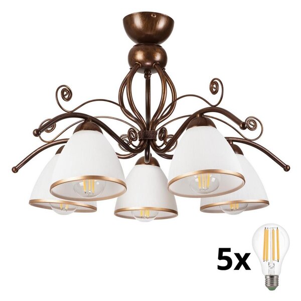 Lustră LED aplicată Brilagi ANTICO 5xE27/60W/230V patină bronz