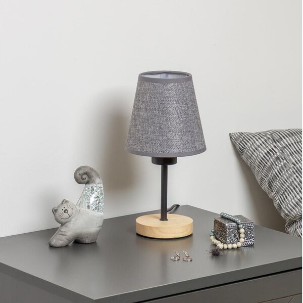 Lampă de masă Brilagi NUBILA WOOD 1xE27/25W/230V stejar/gri