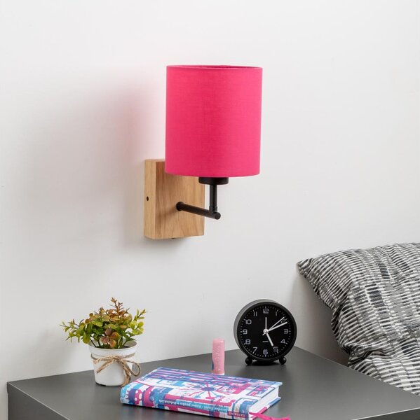 Lampă de perete Brilagi NUBILA WOOD 1xE27/25W/230V stejar/roz