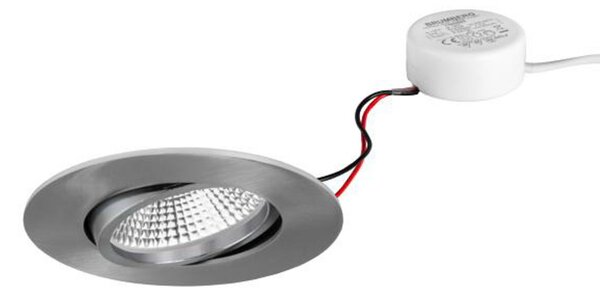 BRUMBERG BB23 încast IP65 RC driver rotund alb, reglabil, Metalic, Baie, Aluminiu, Corpuri de iluminat încastrate rotunde